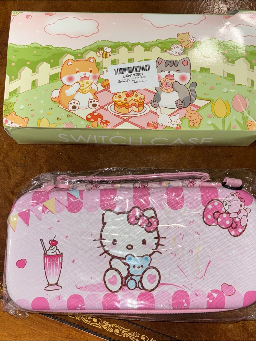 NWT Hello Kitty Pink & White Travel Zipper Game Console Switch Case